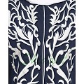 Front open abaya with embroidery- Blue-White Front open abaya with embroidery- Blue-White